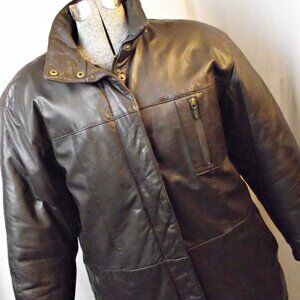 Vintage Eddie Bauer Womens Goose Down Filled Leather Jacket Medium